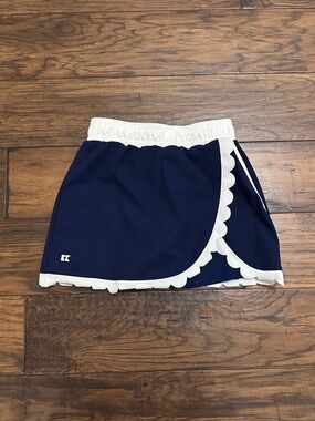 EUC Courtside Kids Navy Scalloped Skort